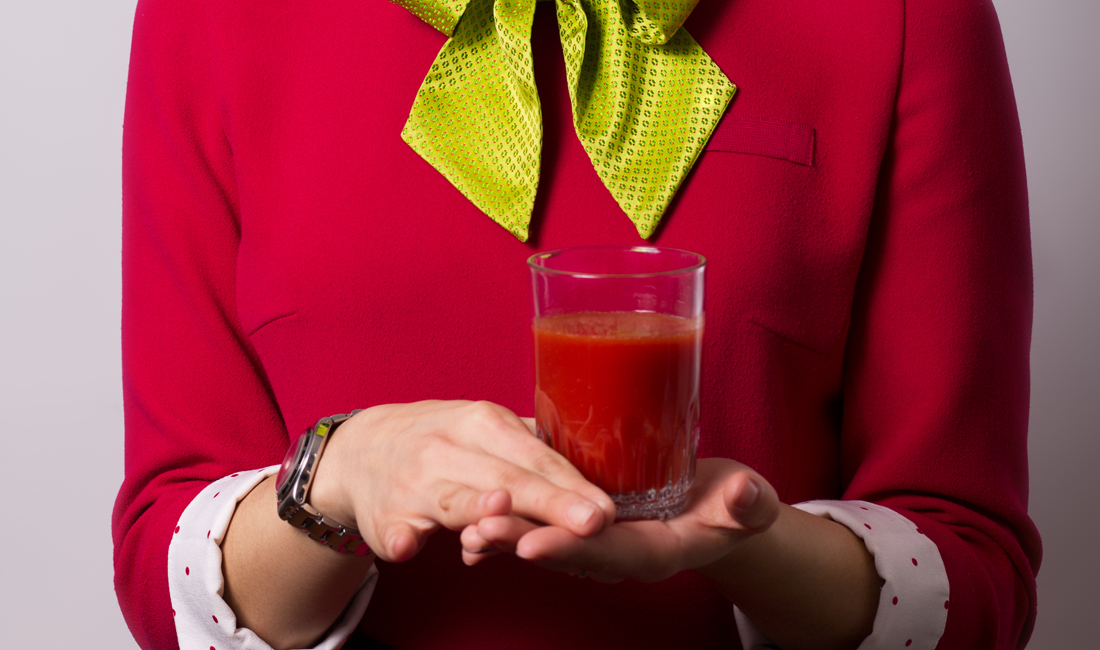 Tomatensaft im Flugzeug